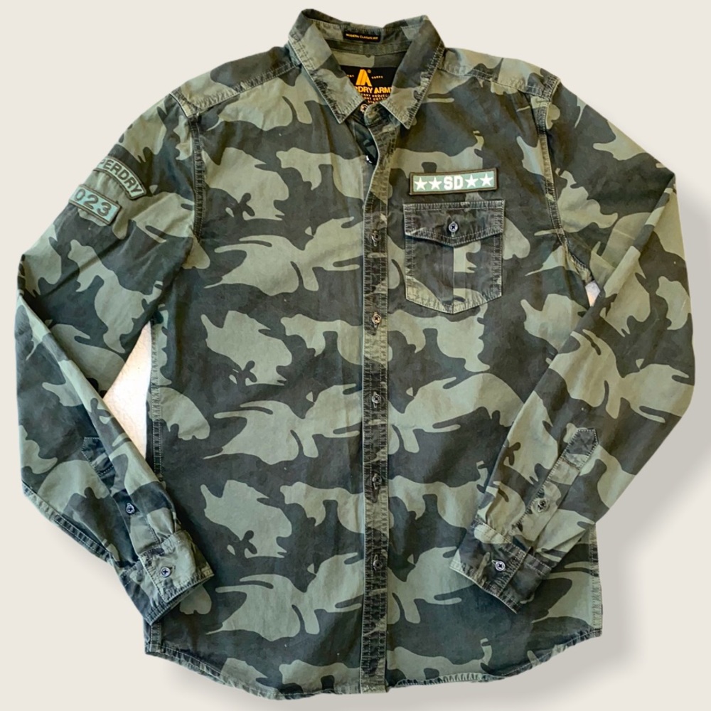 Superdry Army Long Sleeve Button Shirt